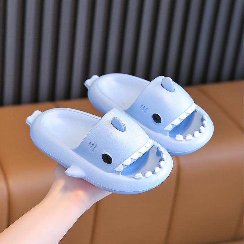 

Shark children s slippers summer boys home indoor non-slip soft bottom bath cartoon parent-child baby sandals girls 20