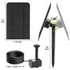 2.5W 5V Separated Solar Water Fountain Pump Kit with 5 Spray Nozzles Outdoor Water Feature for Bird Bath Small Pond Garden Decoration