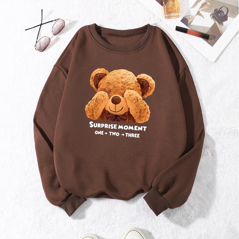 Women's Autumn/Winter Plus Velvet Round Neck Letter Print Sweater