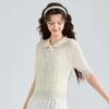 TonLion Women's Short Sleeve Lapel Cardigan