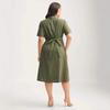 New Casual Button Dress Polo Collar Tie Short-sleeved Summer Dress