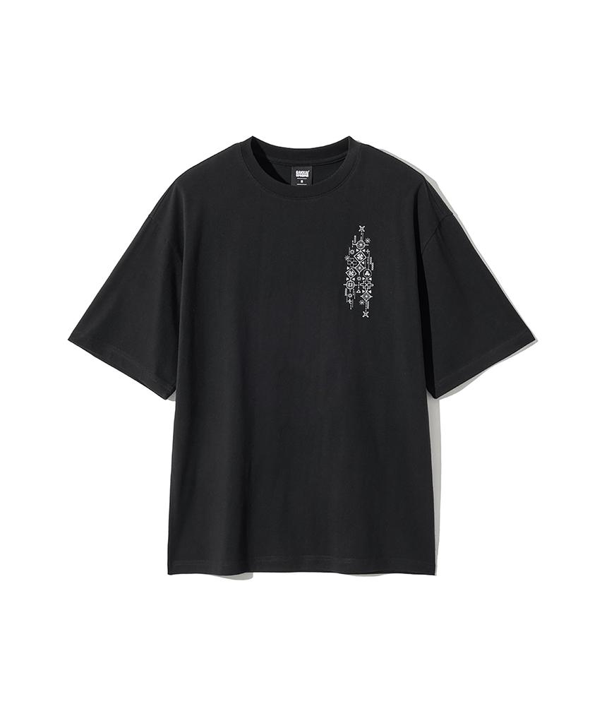 GAKKAI UNIONS Sunshine Embroidered Short Sleeve T-Shirt Black