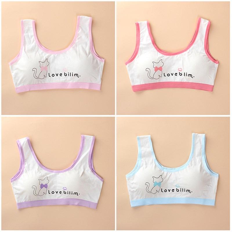 Biustonosze treningowe Dziewczyna Nastolatki Bielizna Jednolity kolor Sport Young Racerback Trening Crop Odpinany