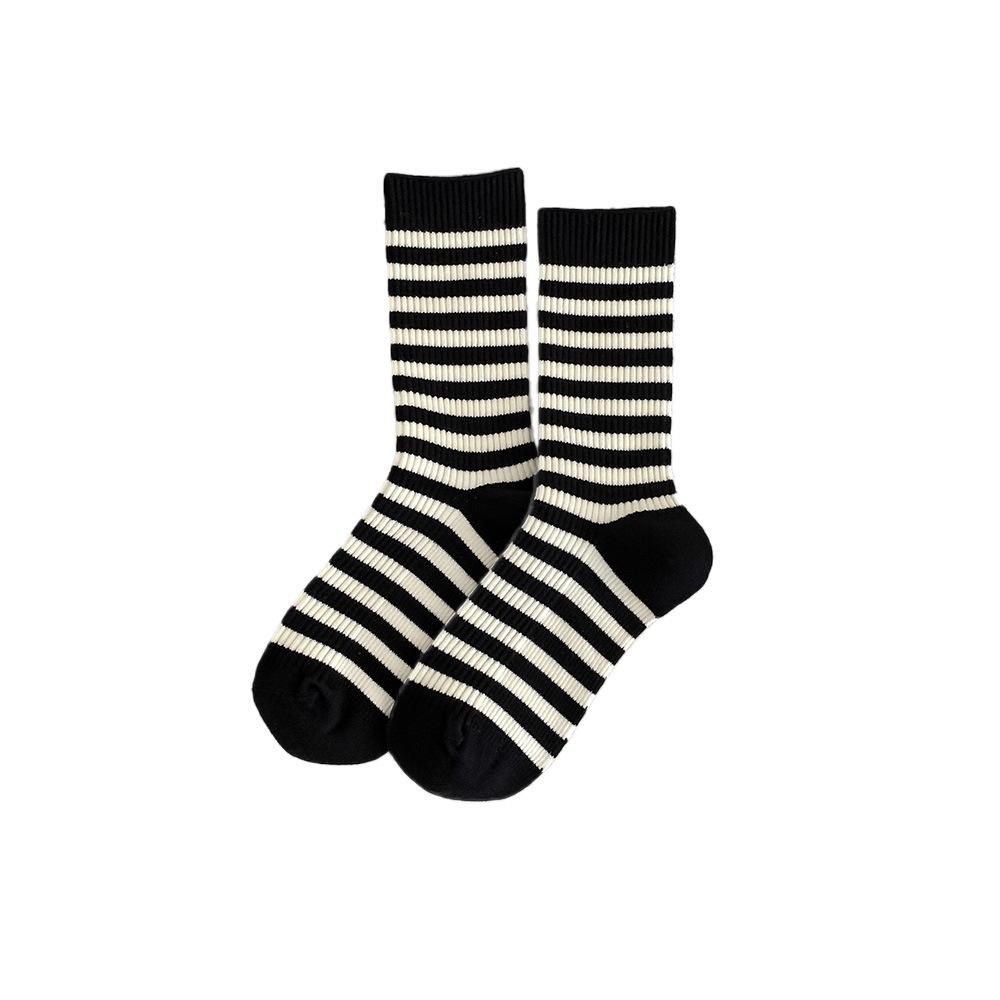 Striped Socks for Women, Thick and Warm Cashmere Socks for Autumn and Winter, Pile Socks, Mid-calf Socks, Versatile and Trendy Long Calf