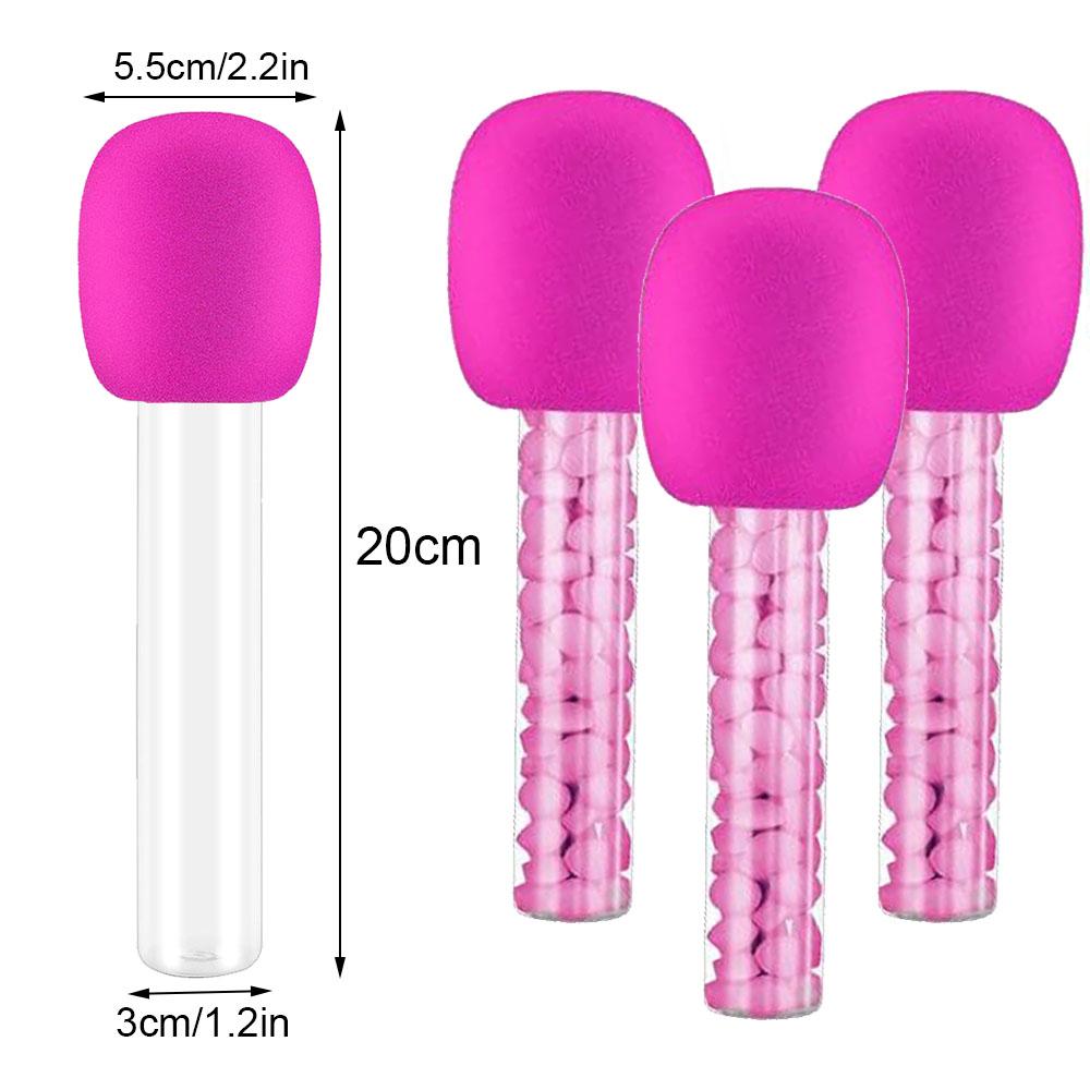 4/24pcsMicrophone Candy Tube Plastic Toy Rock Music Party Decoration Prop Microphone Candy Tube Disco Microphone Prop