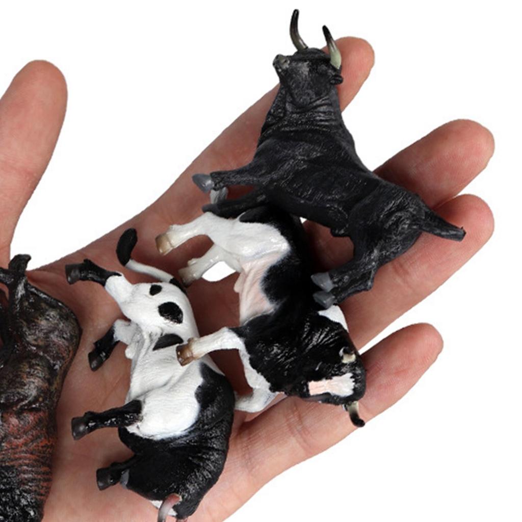 Cattle Decorative Figures Realistic Farm Animal Figurines Small Animals Educational Toys for Kids Home Decor