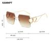 New in Heart Chain Designer Lady Shades Retro Brand Trends Sun Glasses Luxury Metal Decoration Sunglasses for Women's
