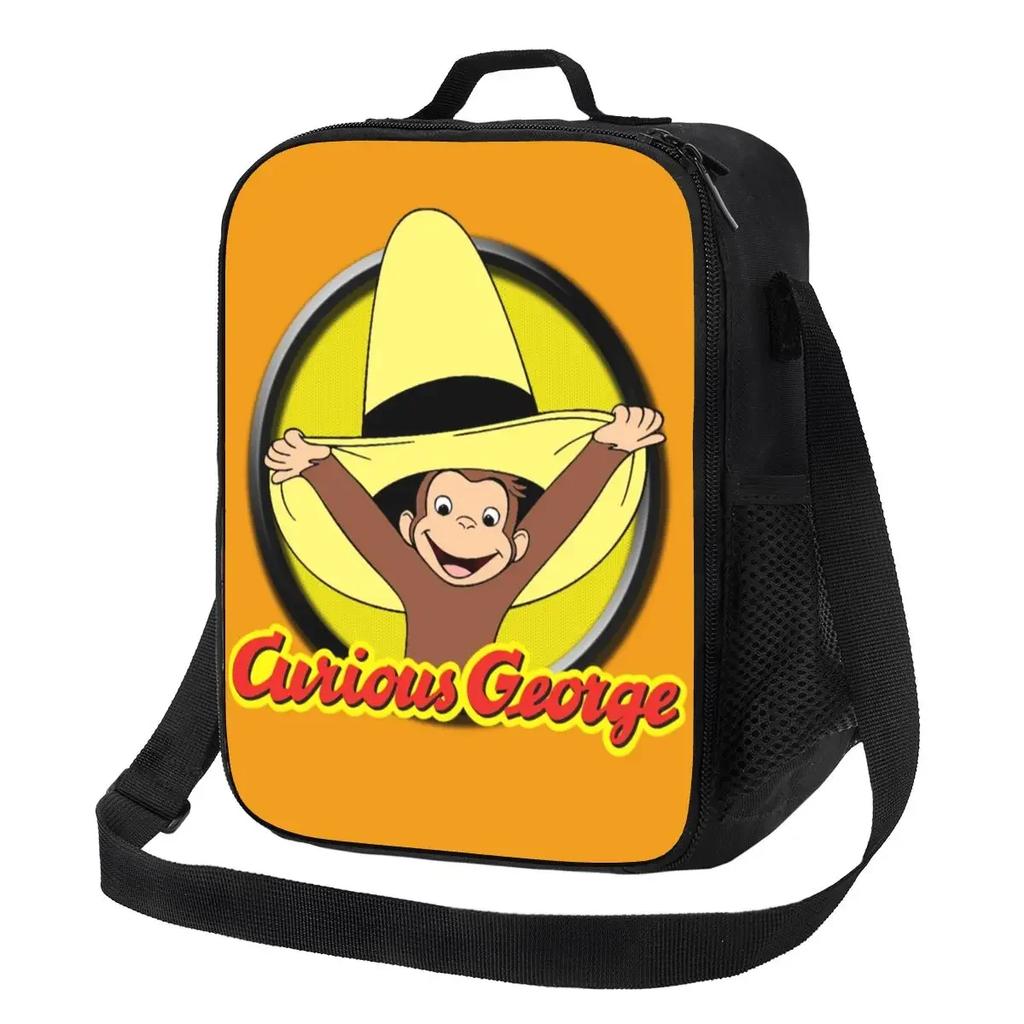 Neugieriger George Manga Isolierte Lunchtaschen für Frauen Wiederverwendbare Kühltasche Thermische Lebensmittel Bento Box Outdoor Camping Reisen