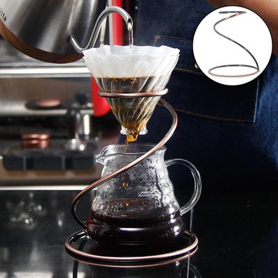 Metal Coffee Dripper Stand Rack Spiral Filter Holder for Cafe,
