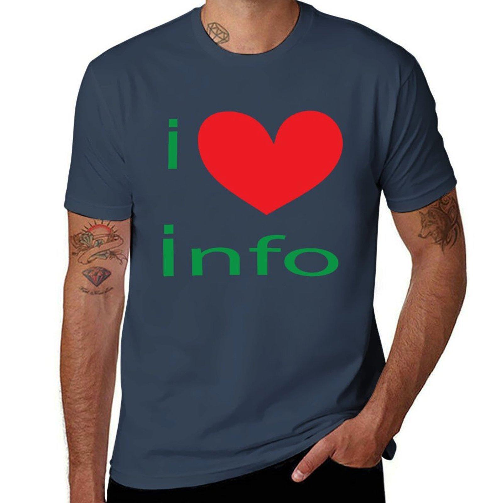 I Love Info Tshirt All Match Basic Short Sleeve Top S
