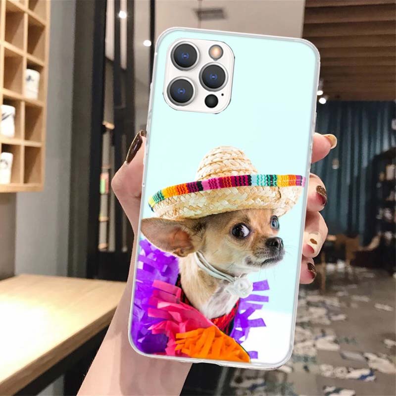 Chihuahua Puppy Teacup Dogs Soft Phone Case For iPhone 17 Air 16 16E 15 14 Plus 13 Mini 12 11 Pro Max X XR XS 7 8 + SE 2020 Patt