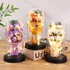 Qixi Festival Valentine's Day Gift Pearl Yarn Eternal Flower Rose Glass Cover Creative Birthday Gift Ornament