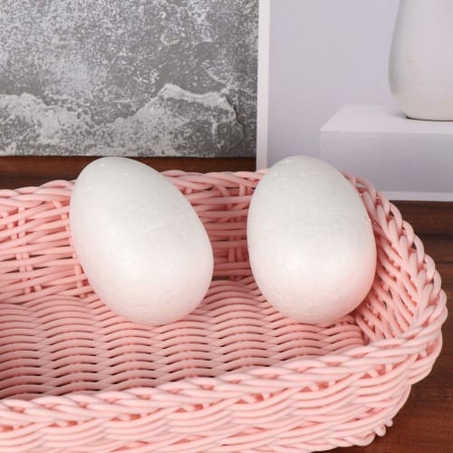 NOLITOY Easter Craft Foam Eggs: 20 White Polystyrene Foam Eggs, Blank Styrofoam Eggs for Easter, Holiday, School, Home, DIY, Painting, Decoration Proj