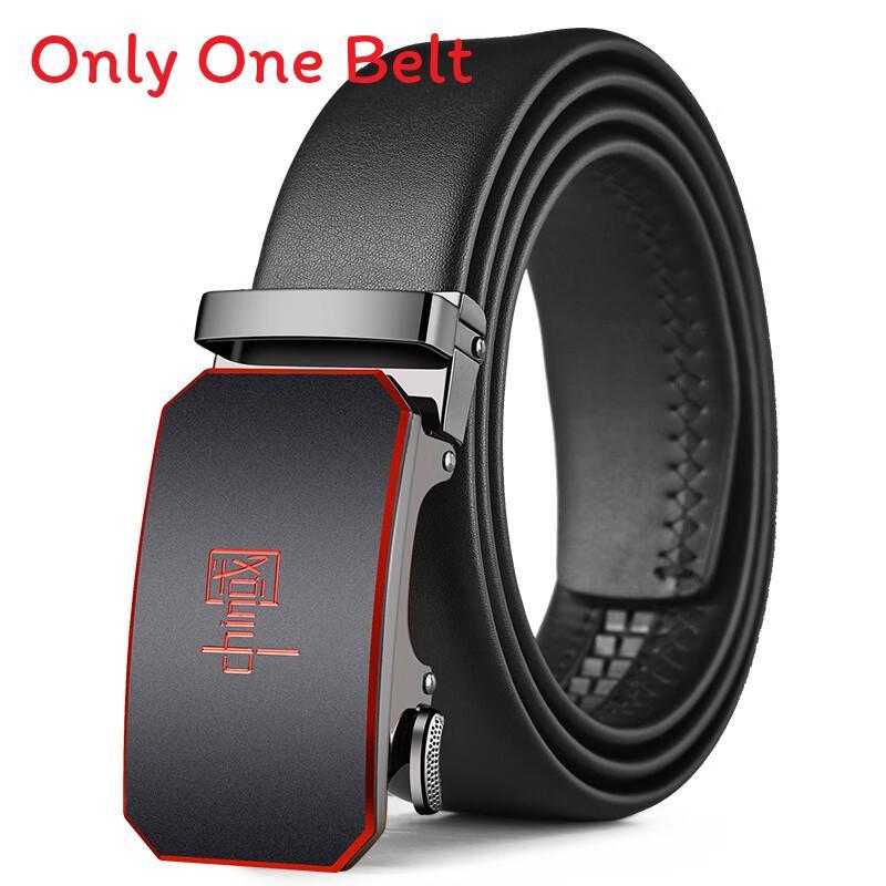 

Characters Alloy Automatic Buckle Leather Belt For Casual Business Wear 110cm красный