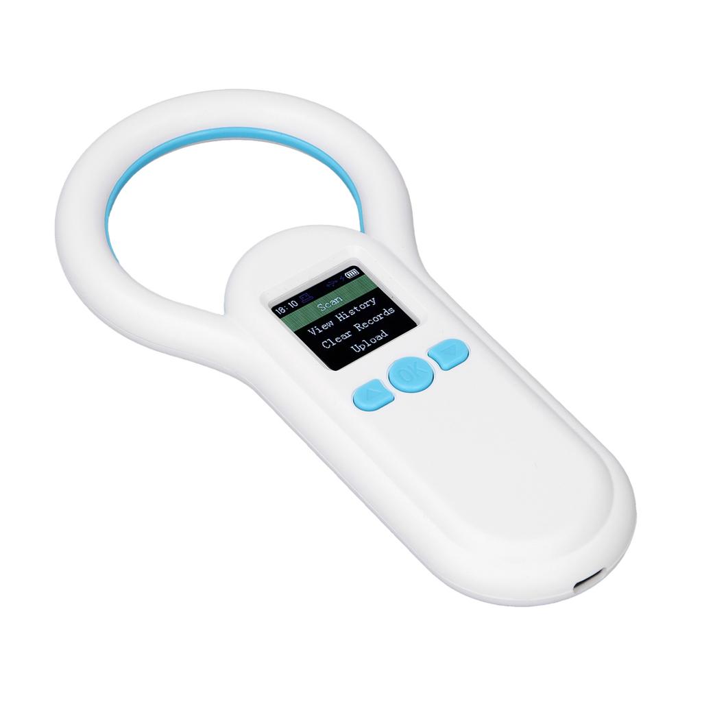 Pet Microchip Scanner 134.2Khz Portable Animal Ear Tag ID Reader 1.44 Inch TFT Display Screen 500 Records Storage