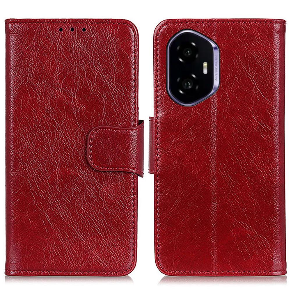 For Honor 400 Case Nappa Texture Split Leather Wallet Phone Cover