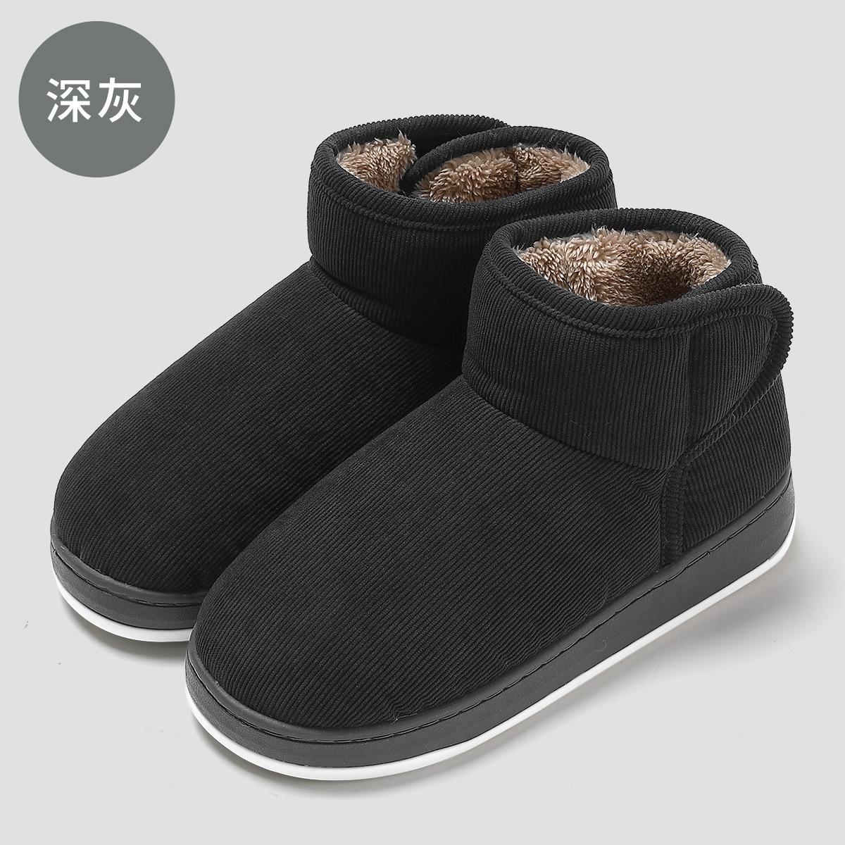 

Зимние хлопковые туфли для среднего и пожилого возраста на мягкой подошве, хлопковые тапочки для пожилых людей с бархатным верхом, ветрозащитные и теплые домашние хлопковые тапочки 44-45 Suitable for 43-44 Inner length 27cm темно-серого