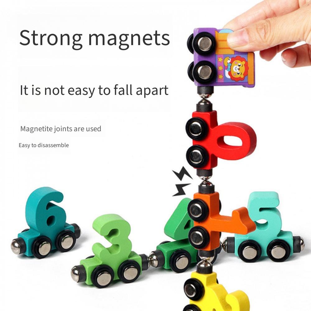 Magnetische Zahlenzug Spielzeug für Kinder, Pädagogische Magnetische Bausteine, Steckspielzeug für Kleinkinder Jungen Mädchen Alter 1-6