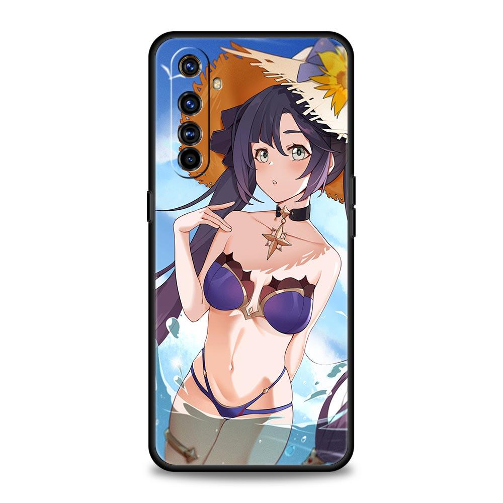 For Realme 10 9 8 5G 7 6 GT2 Pro Plus 9i 8i C21 C11 C25 C35 Genshin Impact Sexy Girl Phone Case For Realme GT Neo 2 3 3T Cover