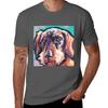 Wire Haired Dachshund Dog Bright Colorful Pop Dog Art Tshirt Relaxed Casual Short Sleeve Tee