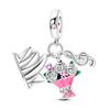 Copper Metal Pink Color Love Color Flower Colorful Drawing Board Pendant Bead Components Camera Charm Bead Components Bead Component Compatible With