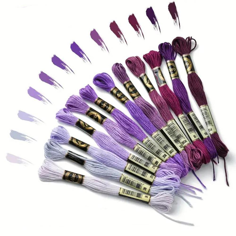 

12 шт. Нитки для вышивания крестом 8 метров Нитки для вышивания Мулине Домашняя швейная нить для рукоделия DMC Радужный градиентный цвет