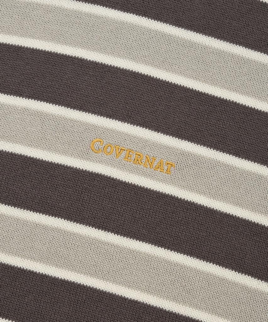 COVERNAT Striped Collar Knit Gray