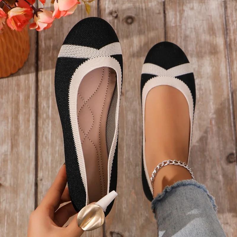 

Обувь для женщин 2024 года, горячая распродажа, женские туфли на плоской подошве One Kick, осенние туфли с круглым носком, дышащая сетка, разноцветная подошва, повседневные туфли на плоской подошве 43