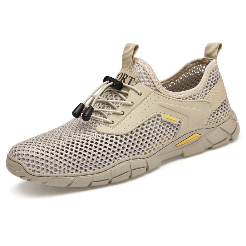 Men's Casual Sports Shoes Large Size Summer Mesh Shoes Hollow Breathable Outdoor Casual Shoes Creek Shoes