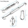 44pcs Sun Shade Sail Stainless Fixing Fitting Kit Garden Patio Awning Canopy Accessory