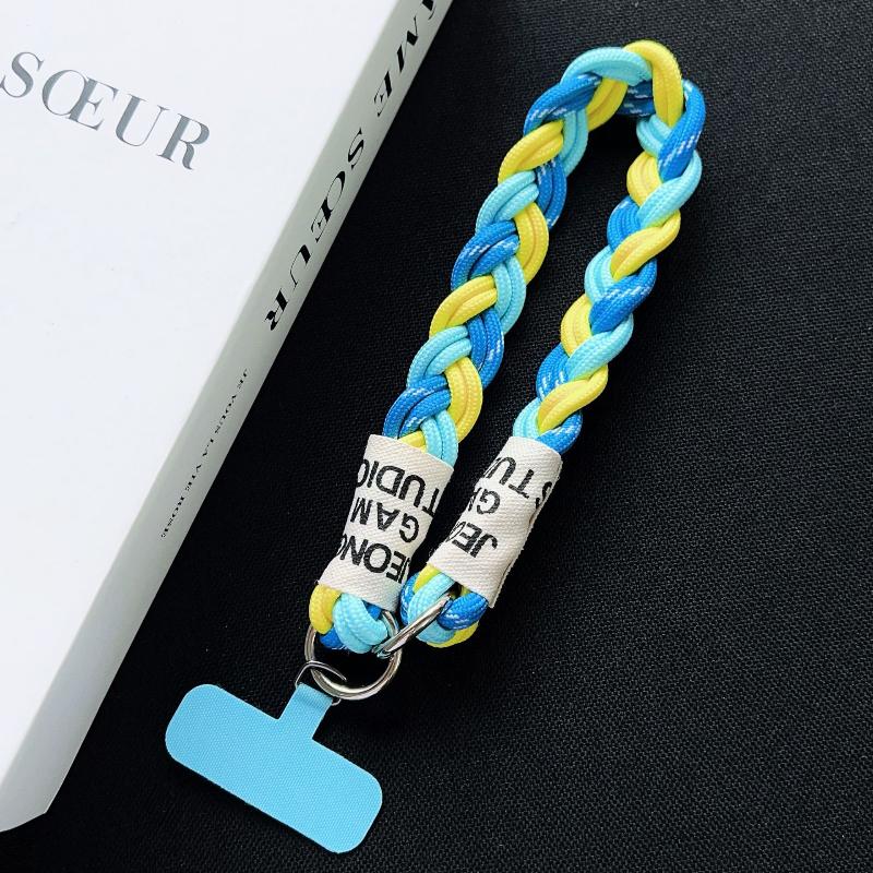 

1 Piece Handmade Thick Wristband Short Ins Flower Phone Lanyard Men S And Women S Outdoor Hiking Chain Keyring Sturdy Lanyard