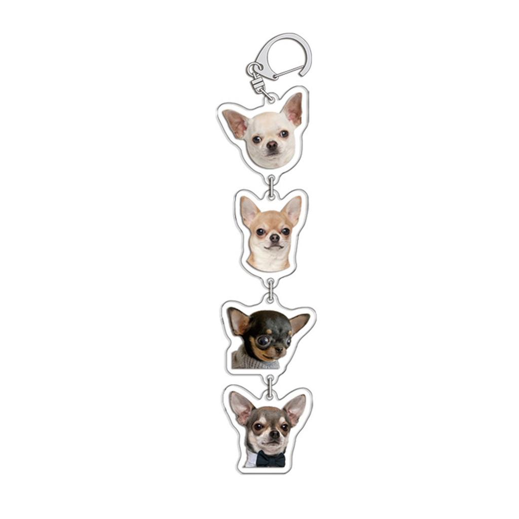 Portable Acrylic Keychain Cartoon Animal Pendant Keyring Fashionable Couples Key Rings Bag Ornament for Pet Owners