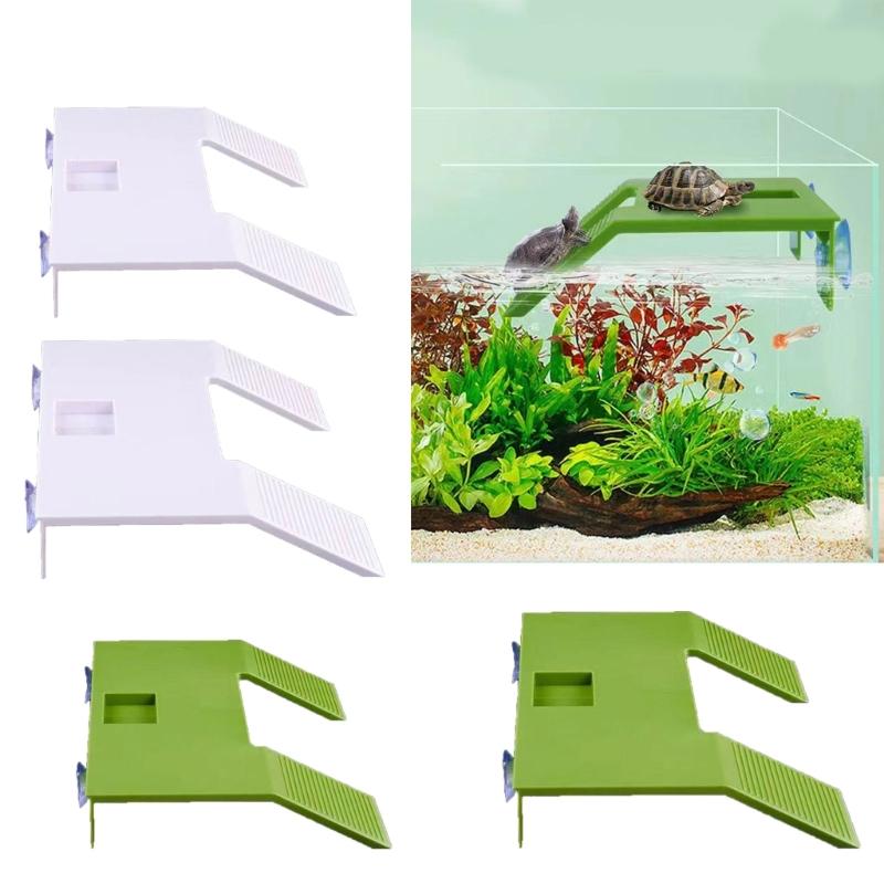 Large Turtles Dock Resting Basking Platform with Suction Cup Design Climb Ramps Habitat Decors for Turtles Enthusiasts