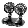 Car Fan Portable Two Head Electric Vehicle Mounted USB,360° Rotation Vehicle Fan 2 Speeds Strong Wind Circulation Fan Portable Electric Fan For Dashbo