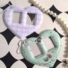 Creative Love Heart Photocard Holder 1 inch 2 Slots Card Holder with Keychain Cute Bag Pendant for Girls