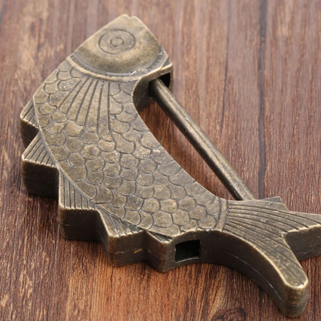 1PC Antique Bronze Old Chinese Lock Retro Jewelry Wooden Box Padlock Lock For Suitcase Drawer Cabinet Hardware Accessories