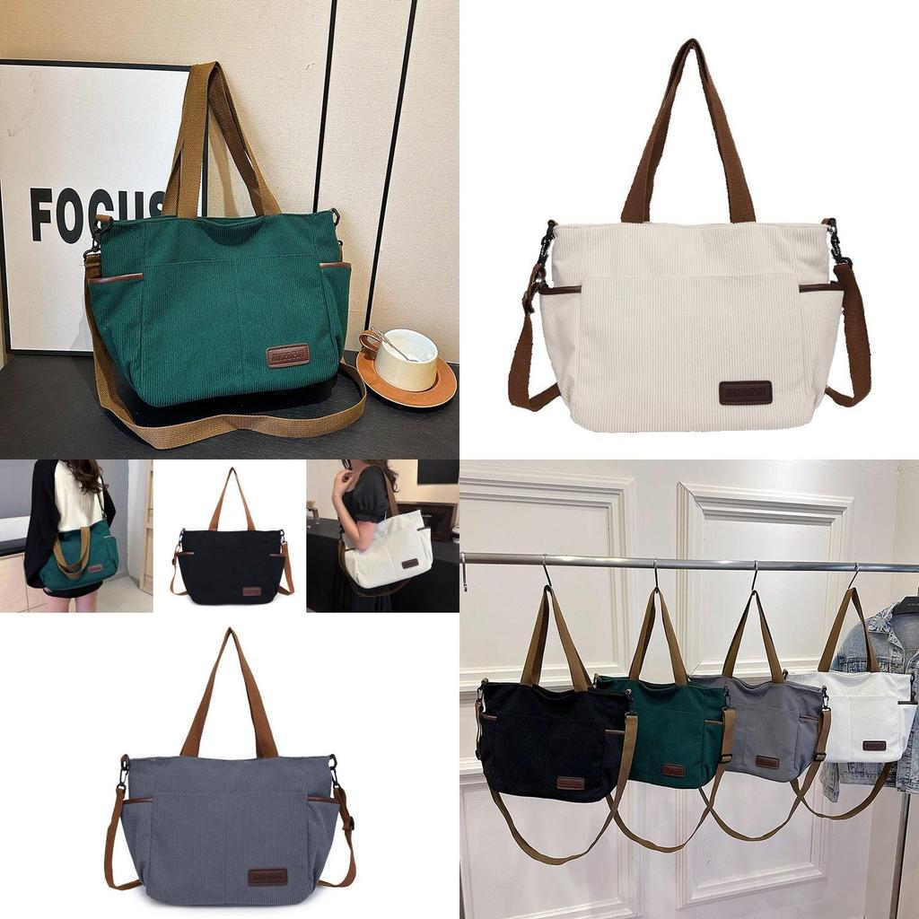 Spacious Canvas Shoulder Bag For Women In Stylish Minimalist Urban Design Ideal For Casual Travel