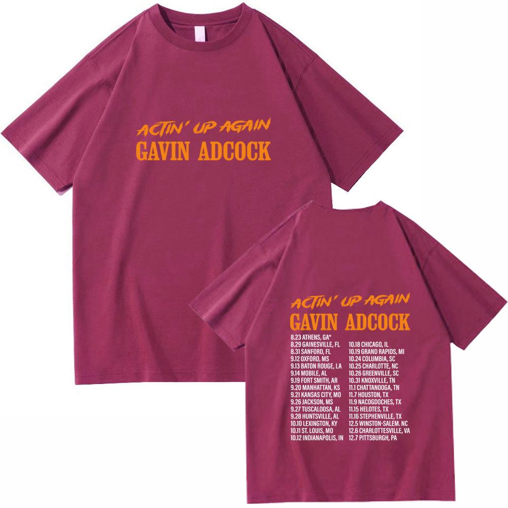 Gavin Adcock Actin' Up Again Tour 2026 Music Fans Gift  100% Cotton T-shirt