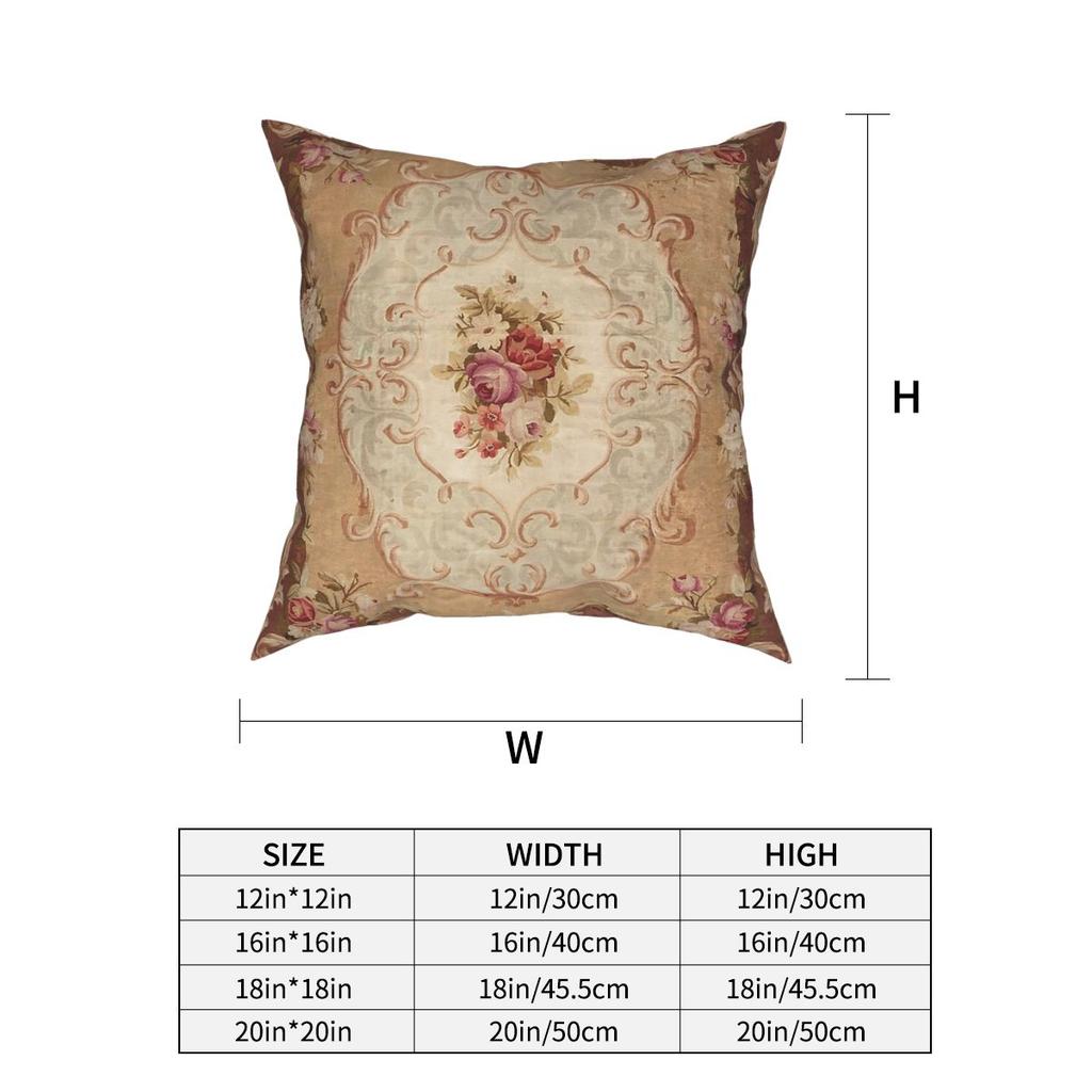 Antique Rose Floral Aubusson Pillow Cover Home Decor Floral Cushions Throw Pillow for Living Room Double-sided Printing