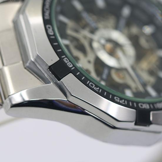 Men's Hollow Skeleton Dial Automatic Mechanical Stainless Steel Band Wrist Watch