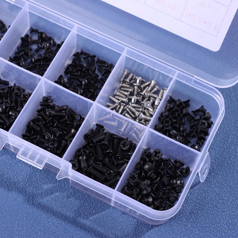 500Pcs Boxed Laptop Computer Screws Set Universal Screw M2 M2.3 M3 Phillips Countersunk Screw Set