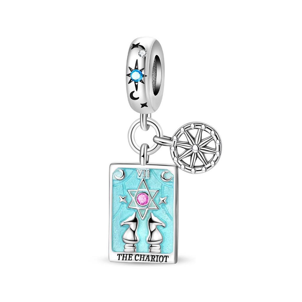 S925 Silver DIY Bracelet Charms Tarot Theme Sun Moon Stars Pendants Beads Kit