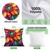 Vibrant Mexican Flowers Pillowcase Printed Polyester 45x45cm Throw Pillowcover Decorative Sofa Cushion Pillowslip Home Decor