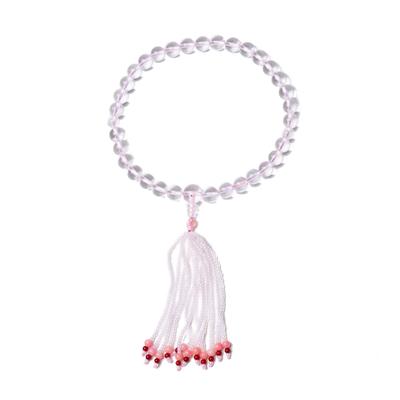 Myoshindou Women's Reiwa Prayer Beads, Genuine Quartz Prayer Beads, 8mm Beads, Natural Stone, Handmade Kussel, Includes Prayer Bead Bag, Gift
