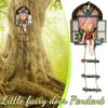 New Fairy House Tree Hanging Sculpture Window Ladder Resin Statue Figurine Outdoor Ornament Home Garden Supplies Yard Art Decor
