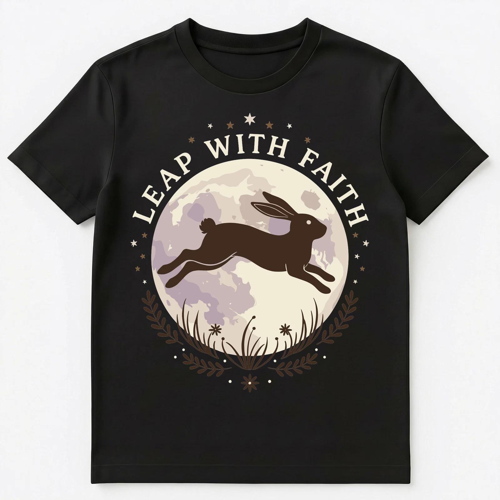 

Leap With Faith Inspirational Moon Design Unisex T-Shirt M