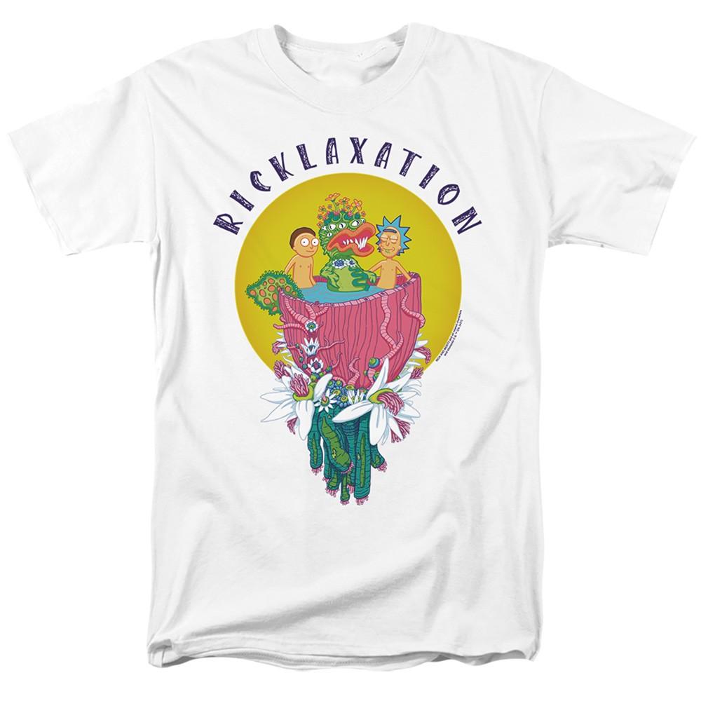 Rick And Morty - Ricklaxation - Adult Unisex Short Sleeve T-Shirt - White 3XL
