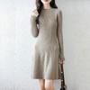 Women Sweater Dress 100% Wool TIDENOVEL O-neck Knit Long Pullover Winter Jumpers Wool Long Dress Female