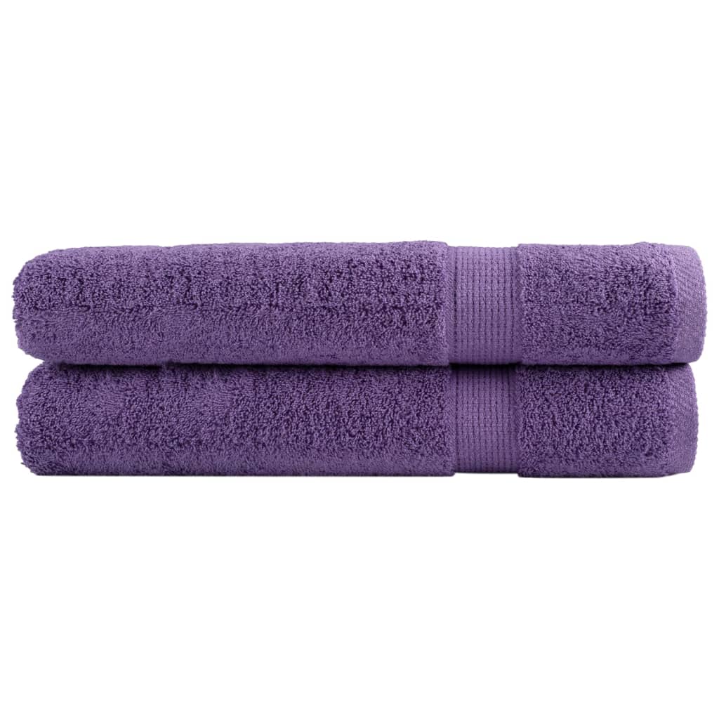 Premium Towels SOLUND 2 Pcs Purple 100x200 Cm 600 G M²