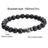 Men's Bracelet Natural Volcanic Stone Moon Diffuser Lava Beads For Essential Oils